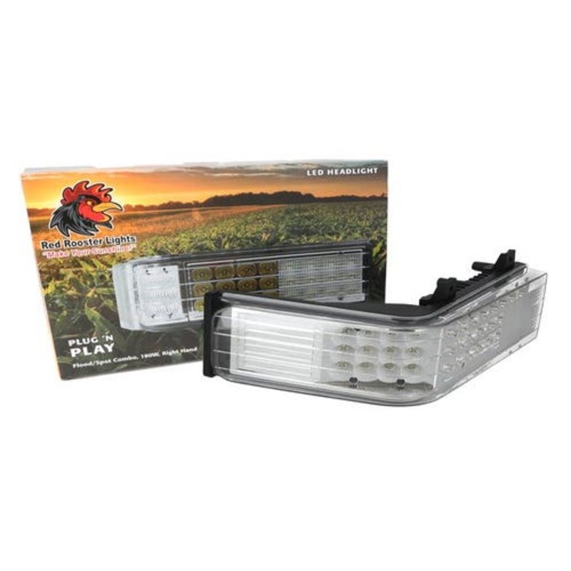 Red Rooster LED Headlight - Right Hand fits New Holland 8670 8670A 8770 8770A 8870 8970 8970A 86514350 fits Ford 86514346 fits Versatile 86514347