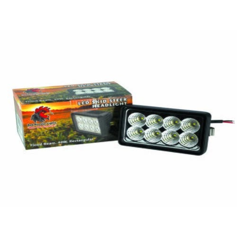 Red Rooster LED Skid Steer Headlight fits John Deere 250 260 270 325 KV26918 fits New Holland L160 L170 L175 LS160 LS170 9844417 fits Case 222004A2