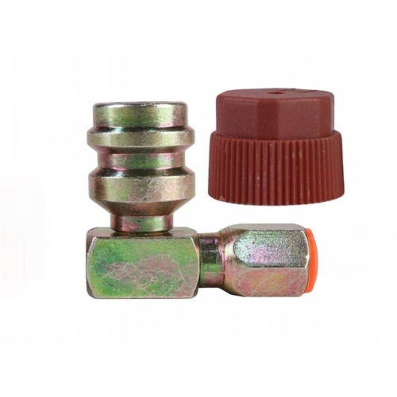 1/4" to R134A Adapter High Side 90 Degree fits John Deere 4040 4050 4230 4240 4250 4430 4440 4450 4630 4640 4650 2040 RE212794 fits Case IH 397052A1