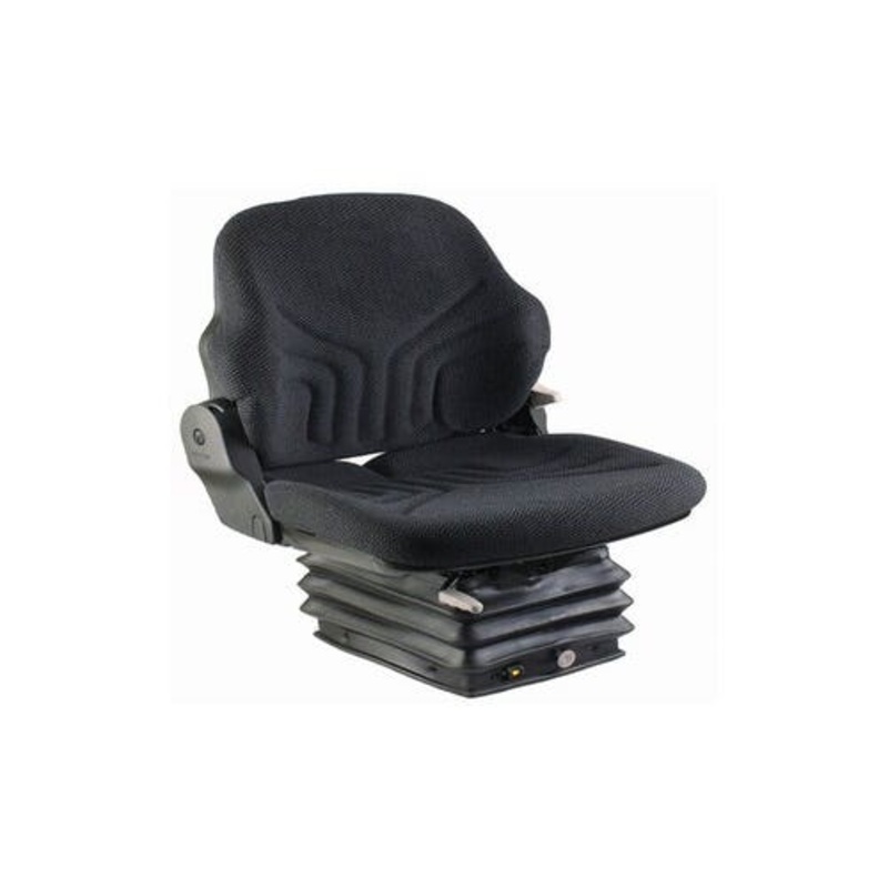 Grammer Mid Back Seat Black Fabric with Air Suspension fits John Deere fits New Holland fits International fits Massey Ferguson fits Ford