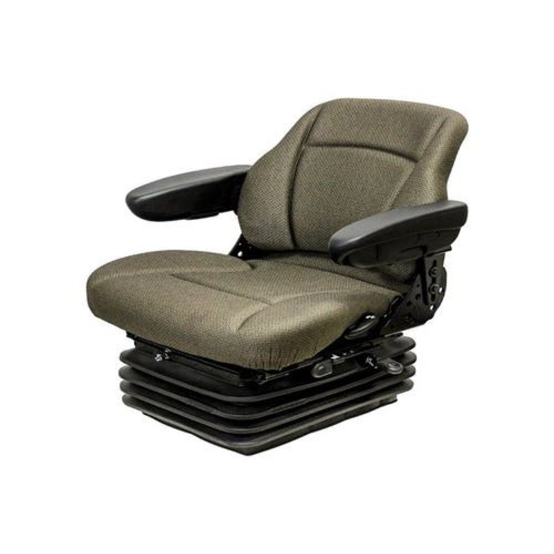 Seat Assembly - Air Suspension Fabric Brown fits New Holland fits Case fits Case IH fits Versatile fits McCormick fits Deutz Allis fits JLG
